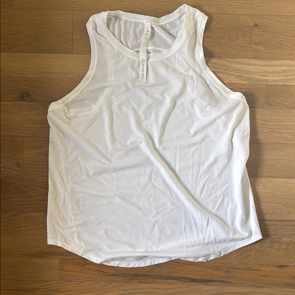 Lululemon Athletica White Sleeveless Tank Top